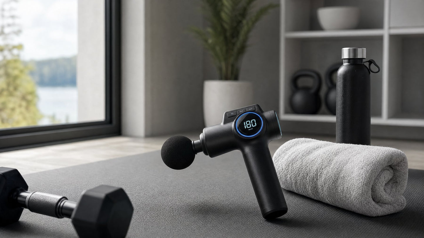 MassageGun360™ Pistolet Pro — lifestyle Fitness360™
