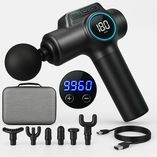 MassageGun360™ – Pistolet de Massage Musculaire apres Sport– Récupération & Détente Profonde