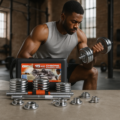 PowerSteel360™ – Adjustable Dumbbell Set with Carrying Case – Home Workout