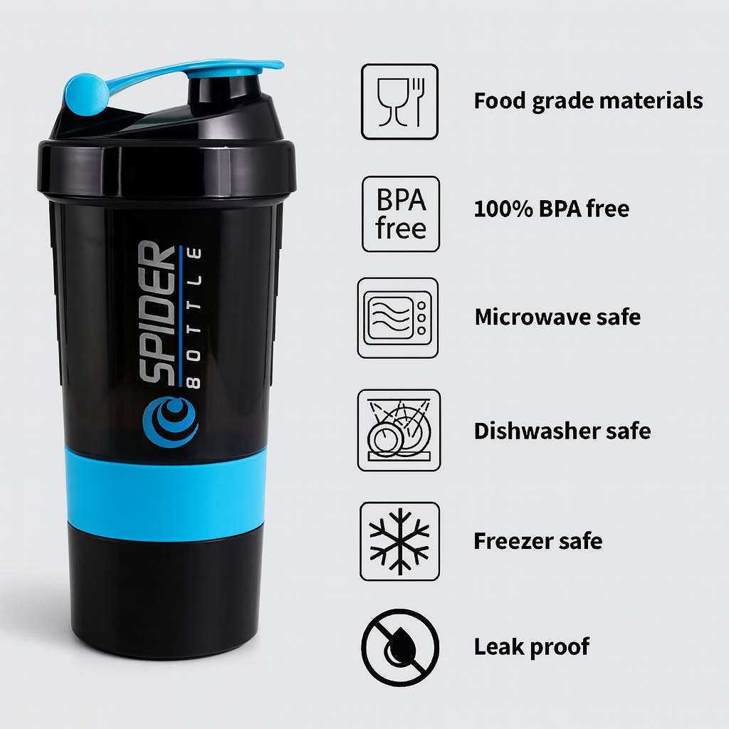 Shake360™ – 3-Compartment Protein Shaker – Nutrition &amp; Sports Performance