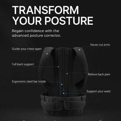 Spine360™ - Correcteur de posture dos – Soutien et alignement vertebral