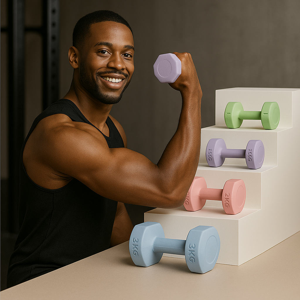 Poids de Fitness Colorés360™ – Haltères en Néoprène pour Entraînement à Domicile – Tonification & Force